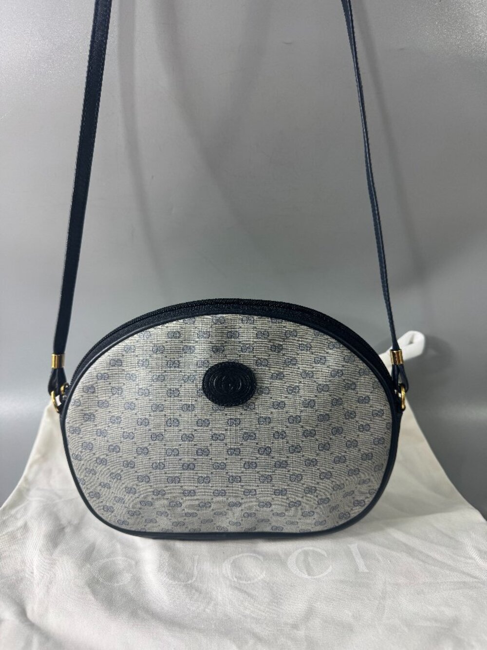 Authentic Vintage Gucci Monogram Coated Canvas Small Crossbody Bag